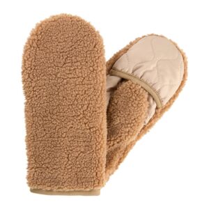 CAMEL WOMAN Teddy Handschuhe in einem Materialmix