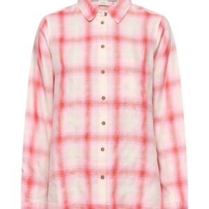 CAMEL active Karierte Bluse mit Knopfleiste